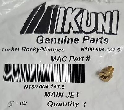 Genuine Mikuni RS HSR Carburetor Large Round Size 147.5 Main Jet N100.604/147.5 • $8.85