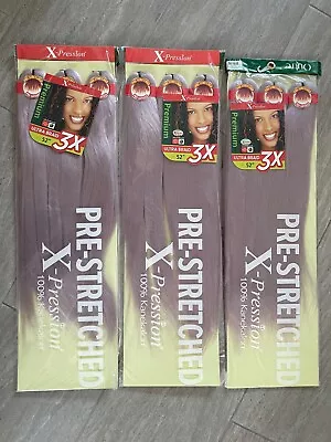 $29.58 • Buy Outre X-Pression Pre-stretched Ultra Braid 3X 52  Set Of 3 Smokey Lilac