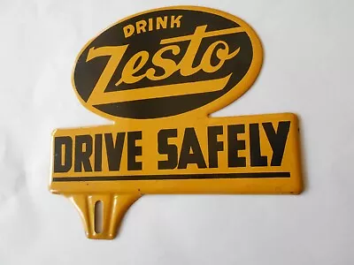 Vintage Drink Zesto Drive Safely License Plate Topper • $69.99