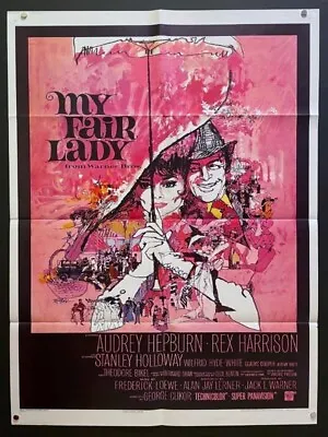 My Fair Lady Original Movie Poster 1964 - Audrey Hepburn   *Hollywood Posters* • $1095