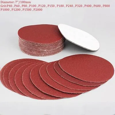 7  180mm Abrasive Sanding Disc Hook And Loop Sandpaper Discs Pads 40-2000 Grit • $42.18