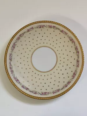 Vintage Limoges Coronet 8.5” Plate France Pink Flowers Gold Trim • £38.56