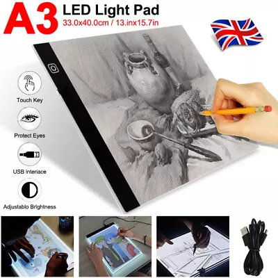 A3 LED Tracing Drawing Copy Board Light Box Stencil Tattoo Artist Craft Painting • £14.99