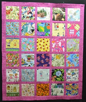 I-SPY Baby Quilt Top #443- Size 35  X 42 - I SPY ISPY LAP QUILT Toddler Quilt • $20