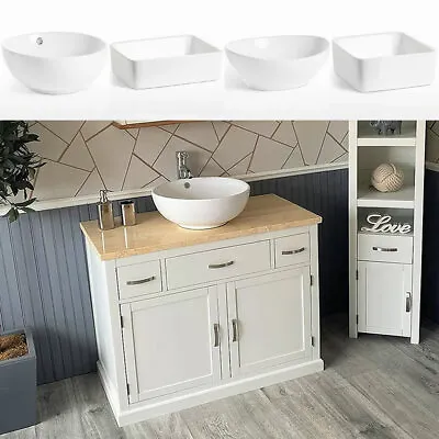 Bathroom Vanity | White Wash Stand Cream Top & Ceramic Basin A • £487.86