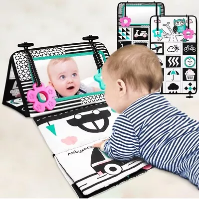 Tummy Time Mirror Flip Baby Mirror Floor Mirror Black And White Sensory Toys UK • £11.95