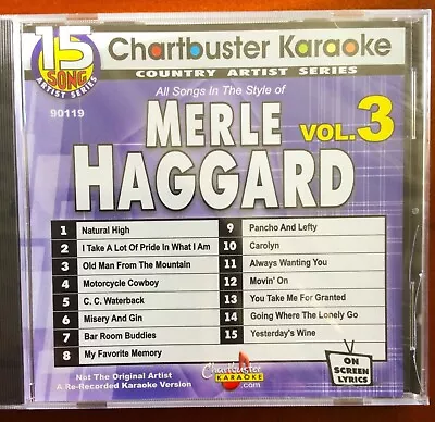 NEW (Sealed) Chartbuster Karaoke CD+G  MERLE HAGGARD  90119 VOL.3 • $10.99