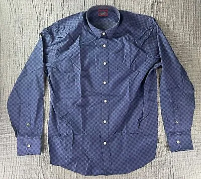 UNTUCKit Gran Reserva Mens Long Sleeve Button Up Blue Checker Shirt - PICK SIZE • $29.95