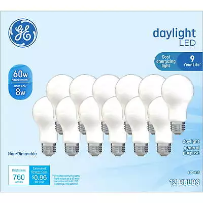 LED Light Bulbs60 WattDaylight A19 BulbsMedium BaseFrosted Finish9yr12pk • $20.97