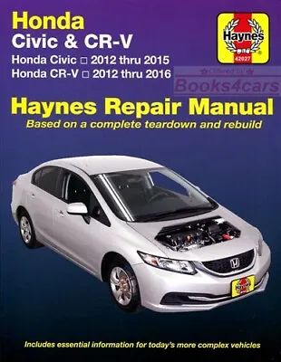 Civic Crv Honda Shop Manual Service Repair Book Cr-v Haynes Chilton • $37.95