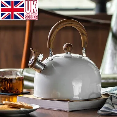 Stainless Steel Whistling Kettle 3L Stove Top Camping Travel Kettles Teapot 3D • £14.59