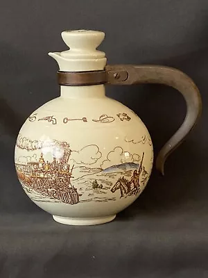 Vintage Cowboy Coffee Carafe/Pot Hand Painted Winchester 73 By Vernon Kilns • $180