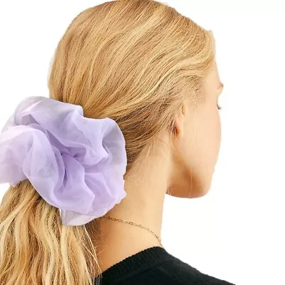 £1.99 • Buy Organza Hair Scrunchie Pastel Oversize Ring Chiffon Elastic Rubber Band Ties UK