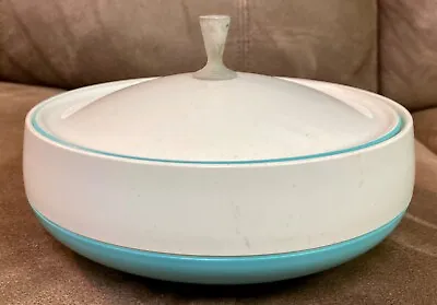 $37.95 • Buy Vintage Bopp Decker Plastic Vacron Covered Bowl Serving Dish MCM Turquoise  USA 