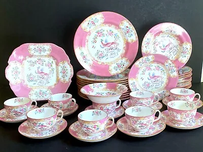 19th C Mintons  Cockatrice  Pink Pattern Porcelain Partial Dinner Service44 Pcs • $3100