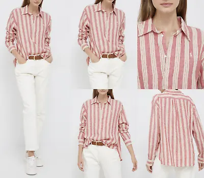 Polo Ralph Lauren Linen Shirt Linen Blouse Mullet Shirt T-Shirt Top Blouse New M • $118.20