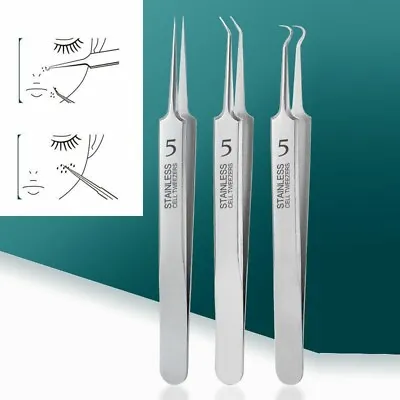 Sharp Tweezers Blackhead Pimple Skin Care Removal Professional Needle Tool 3PCS • $12.99