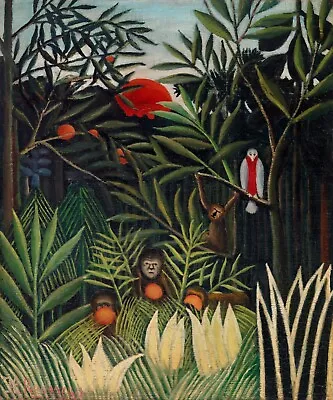 11251.Decoration Poster.Home Wall Room Art.Henri Rousseau Painting With Monkeys • $35