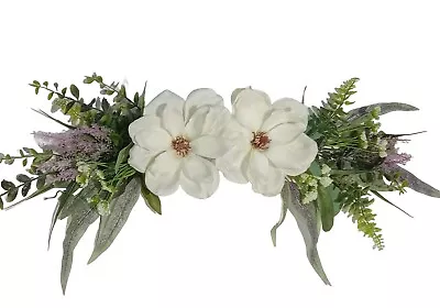 27  Magnolia (Display-Ready) Cream Swag Silk Flower Wall Door Arch Decor BP#2254 • $27.98