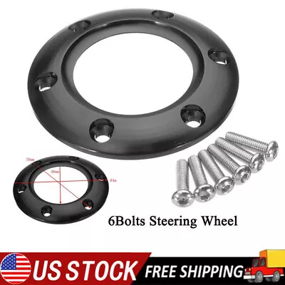 Racing Car 6Bolts Steering Wheel Horn Button Center Ring Black Kits For MOMO/NRG • $13.19