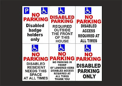 £0.99 • Buy DISABLED BADGE PARKING / ACCESS A6 Plastic Sign Or Sticker Choice Of 6 Designs