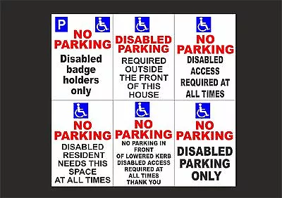 £1.49 • Buy DISABLED PARKING / ACCESS Signs Or Stickers Choice Of Size, Material And Design