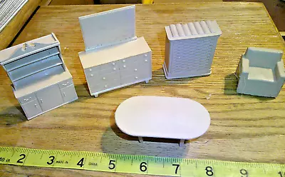 5 Vintage 1950s Marx Dollhouse Furniture Beige • $10