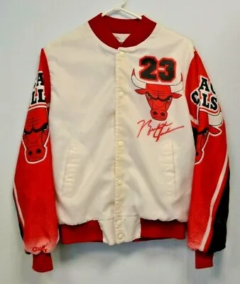 Michael Jordan Chicago Bulls Chalk Line Sports Jacket Size Small CRM • $136.88
