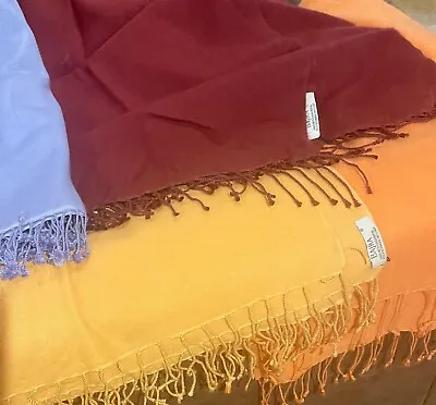 $99.99 • Buy Bajra Nepal Pashmina Silk XL Wrap With Fringe