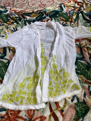 £2.99 • Buy Topshop White Embroidered Kimono Jacket Size 8 Summer