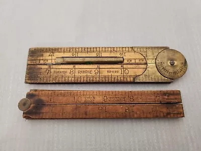 Vintage Lot Rabone 1190 And Stanley No. 68 Folding Rulers Both 24 Inch • $54.99