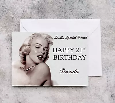 Personalised Birthday Card Marilyn Monroe Ladies Girls Daughter Granddaughter • £2.99