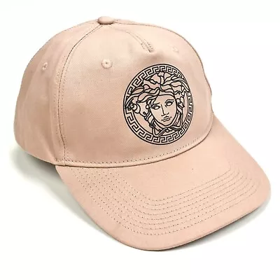 NEW $350 Versace Men's Beige Tan Classic Medusa Logo Print Hat Cap 59 AUTHENTIC • $129