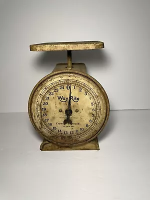 Antique Way Rite Kitchen Scale Farmhouse Rustic Style 25 Lbs Chicago US  • $31