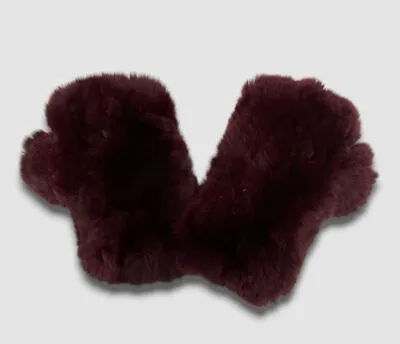 $95 Surell Women's Red Real Rabbit Fur Fingerless Gloves One Size • $30.38