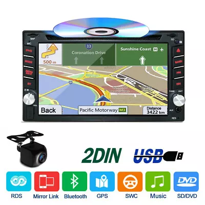 6.2  Car Stereo AM/FM Radio DVD CD Player GPS Navi Head Unit Mirror Link 2Din • $124.50