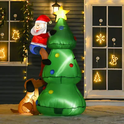 £49.99 • Buy 6FT Inflatable Christmas Tree, LED Lighted With Santa Claus Dog Decoration