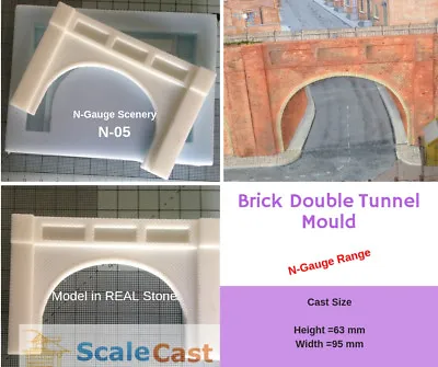 N-Scale Double Brick Tunnel Model Railway Scenery - N05 - N Gauge  • £11.95