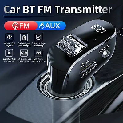 £4.99 • Buy Dual USB Charger With Wireless Bluetooth FM Transmitter Kit MP3 Player Handsfree