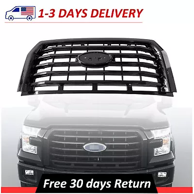 For 2015-2017 Ford F150 Front Bumper Grill Grille ABS Horizontal Style Glossy • $79.99