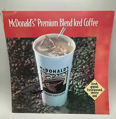 Mcdonald's Translite Sign Premium Blend Iced Coffee 13”x13”  VTG 1994 • $17.95