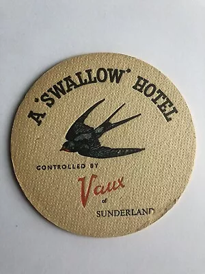 Vaux A Swallow Hotel Vaux Breweries Ltd Castle St. Sunderland Vintage Beer Mat • £1.50