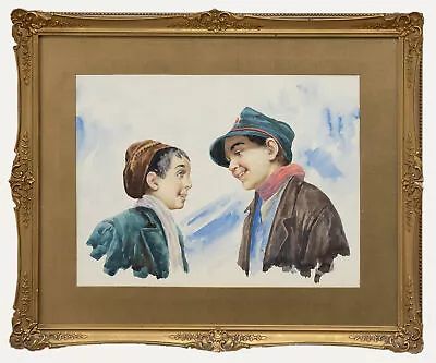 Continental School 20th Century Watercolour - Study Of Two Boys • £191