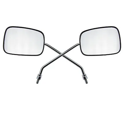 Left & Right Omnidirectional Black Universal 8mm Hand Rear View Mirror Front • $29.74