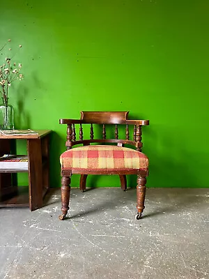Victorian Oak Captains Chair Desk Chair Office Study Antique • £225