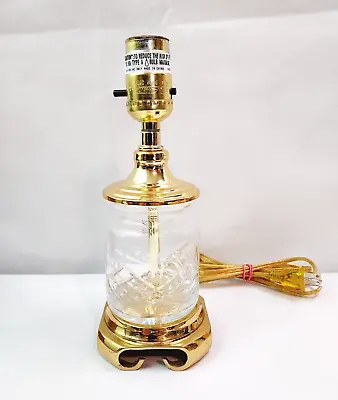Vintage Leaded Cut Crystal & Brass Table Lamp • $54.99