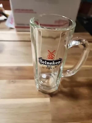 Heineken Beer Stein Mug Heavy Thick Clear Glass Holland Windmill  • $12