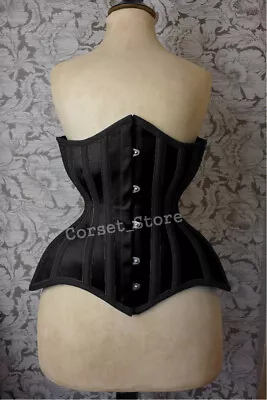 Heavy Duty Double Steel Boned Waist Training Cotton Underbust Corset 9596 • £14.99