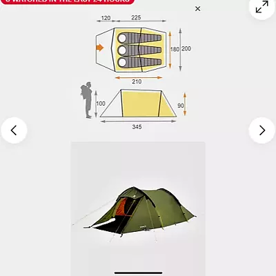 OEX Lightweight And Compact Jackal III Apex Tunnel Tent For 3 Peoplein Vgc • £75