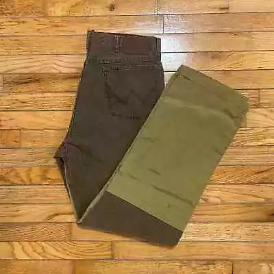 Wrangler Pro Gear Jeans Men's 36x34 Green Brush Guard Pants Suspender Buttons • $29.99